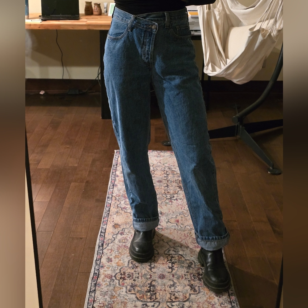 Blue denim mid rise fashion nova jeans size 5